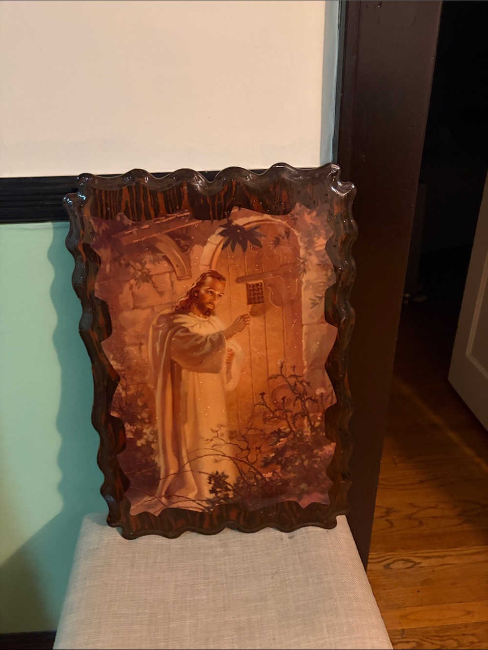 Religious Wall Plaque in Brown Tones by